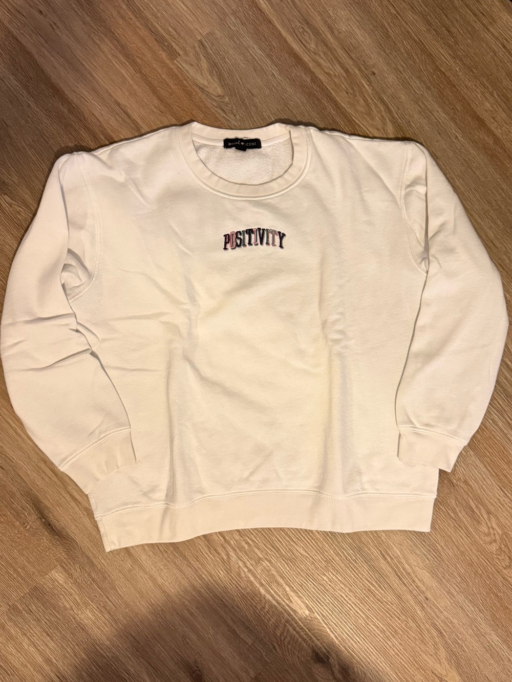 Positivity Embroidered Crewneck Sweatshirt